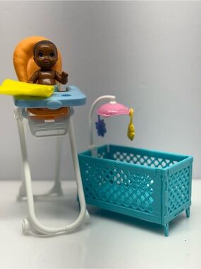 Barbie Skipper Babysitter Inc. doll, highchair and crib